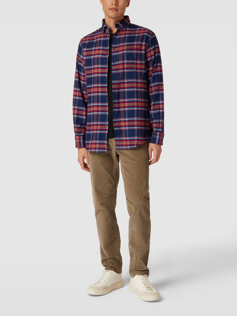 Regular Fit Freizeithemd mit Tartan-Karo in fuchsia
