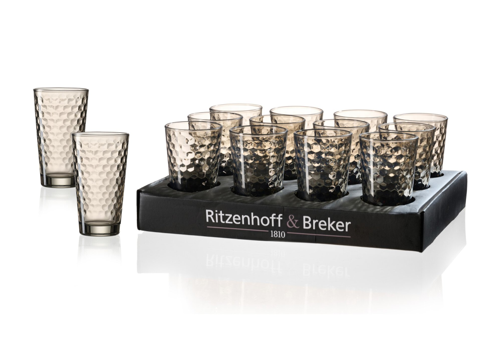 Longdrinkglas 400ml Favo hellgrau