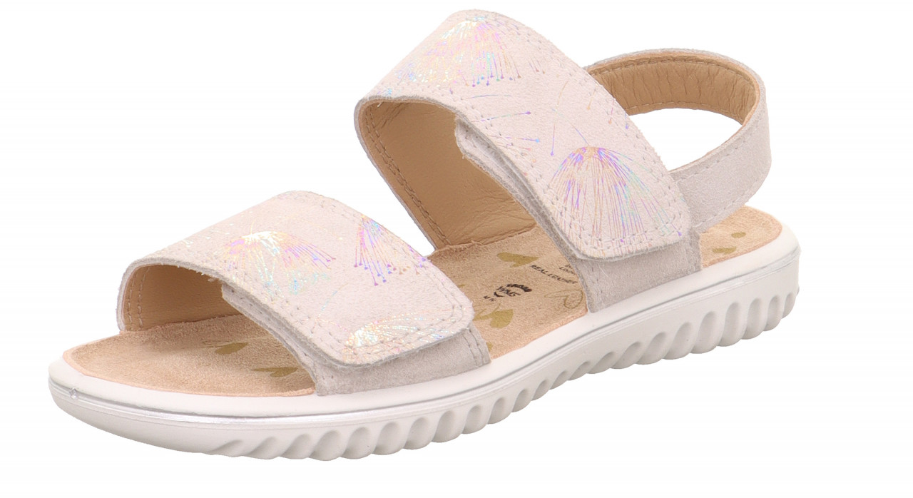 SPARKLE - WeissSandale mit Klettverschluss