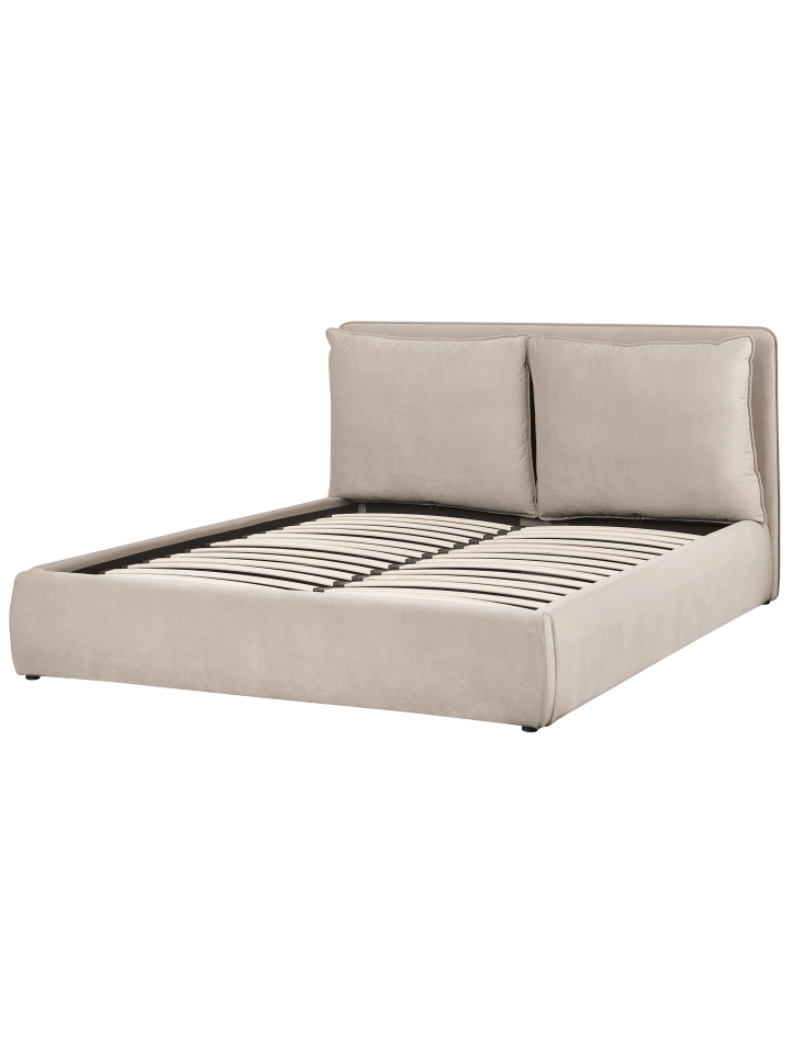 Beliani Doppelbett BAJONNA in Beige - (W) 183 x (H) 102 x (L) 235 cm günstig kaufen onesize