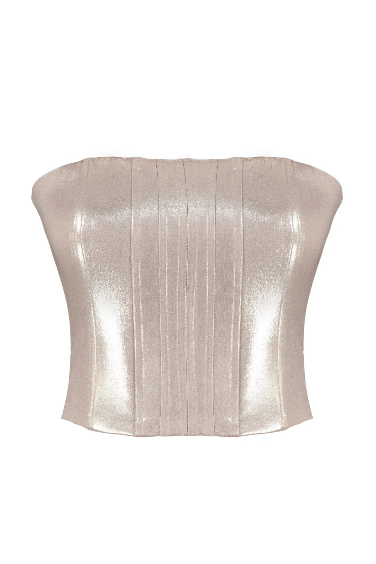 Trendyol Collection  Braunes Bustier im Metallic-Look TPRAW24BS00000