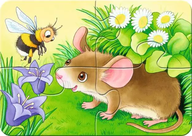 Kinderpuzzle ab 2 Jahren - Süße Gartenbewohner - 2 + 4 + 6 + 8 Teile