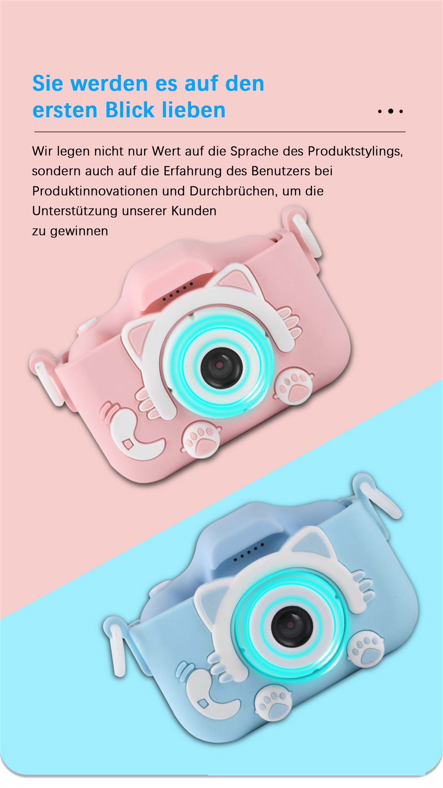 Yoyaxi ZXJ3 Sofortbildkamera (inkl. 90 Grad Weitwinkelobjektiv, 2-Zoll-HD-IPS-Bildschirm, zum Schutz der Augen)