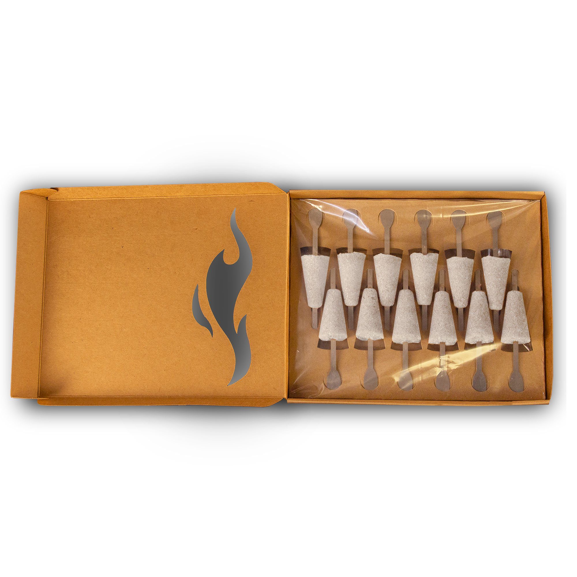 Feuerzangentasse Bowle-Set Feuerzangentasse Zuckerhut-Sticks, 12 Stück (12x Zuckerhut-Stick), Mini-Zucker-Hut mit Einweg-Feuerzange (aus Edelstahl)