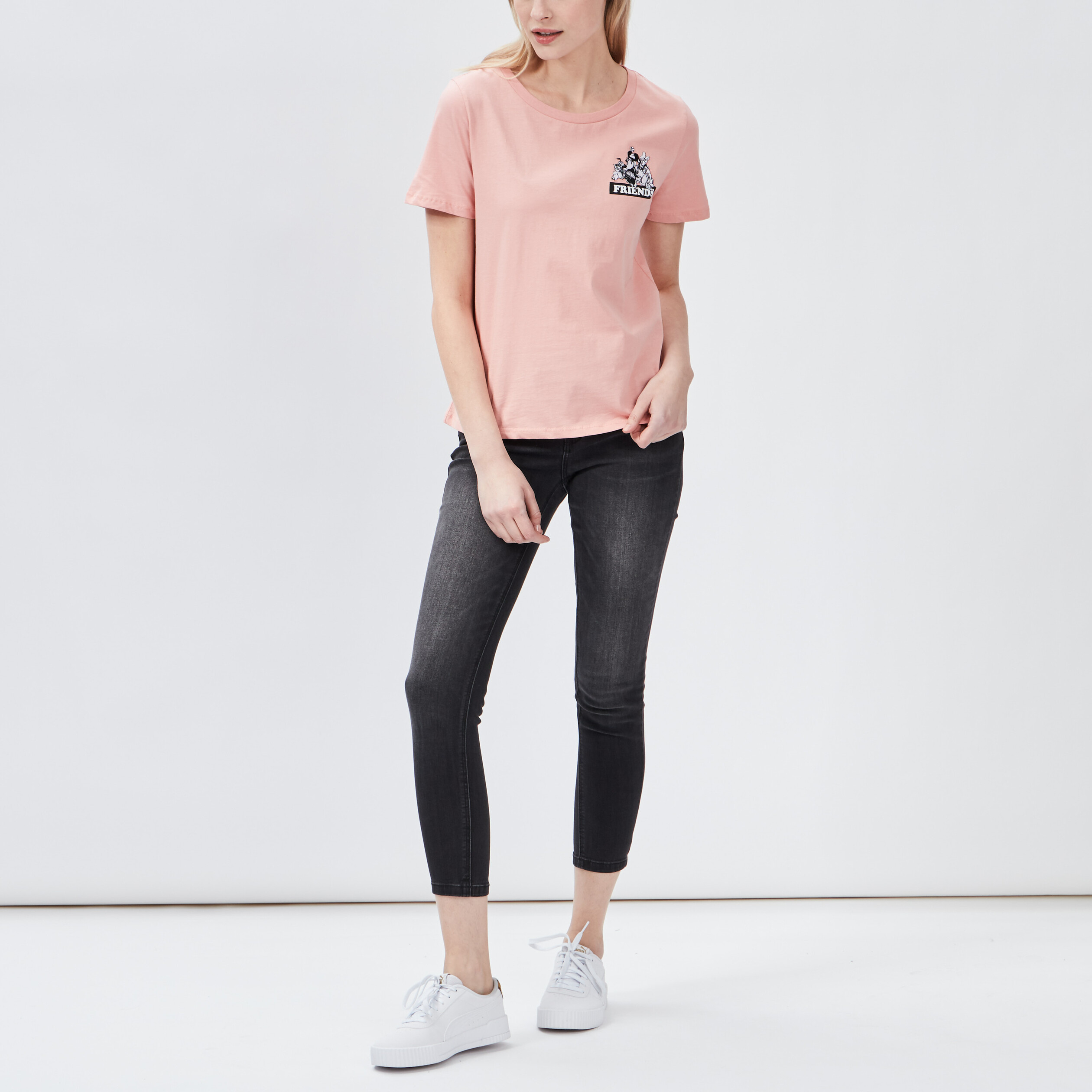 Jeans skinny 7 8ème taille standard noir femme | La Halle