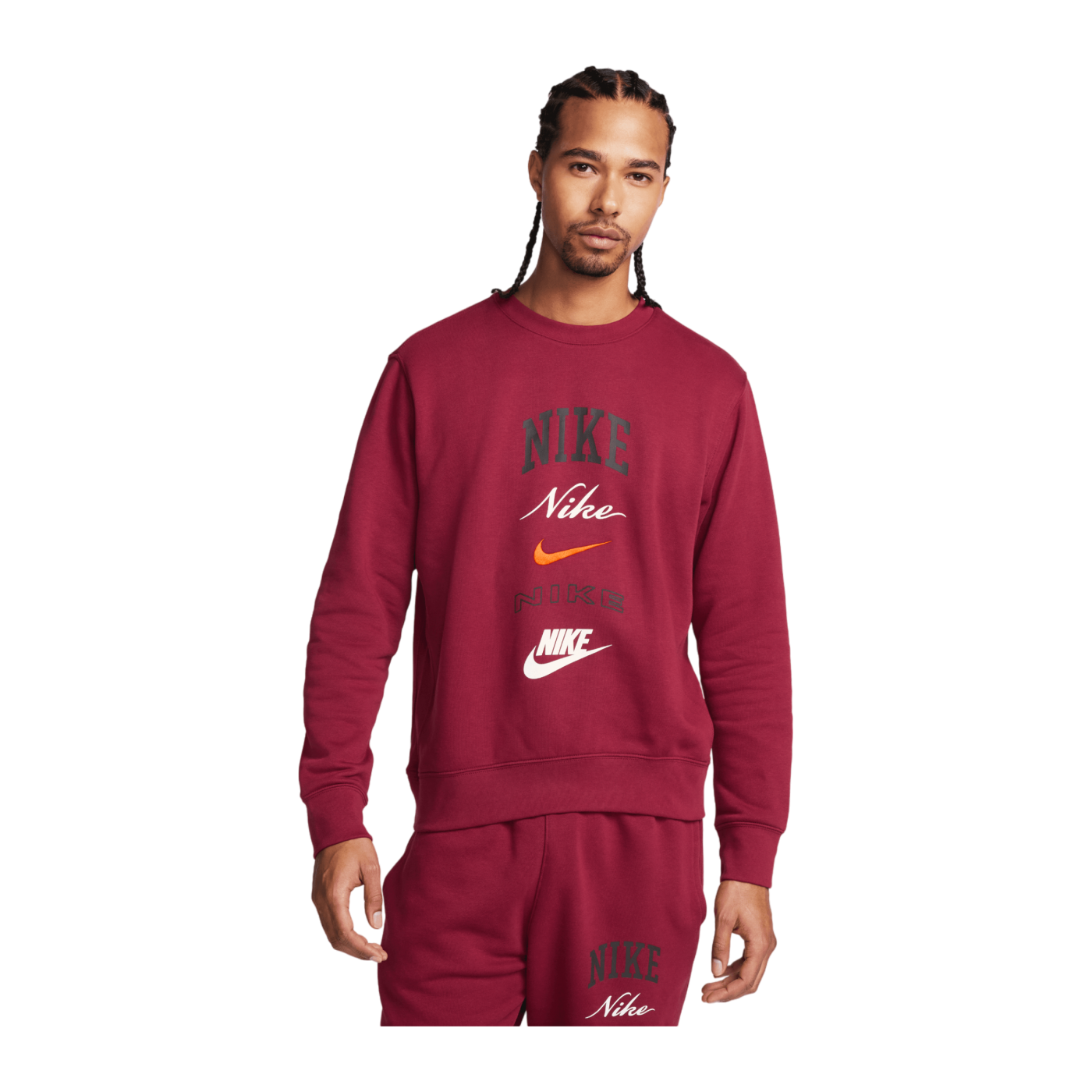 Nike Club Fleece Crew Sweatshirt Rot Orange F677
