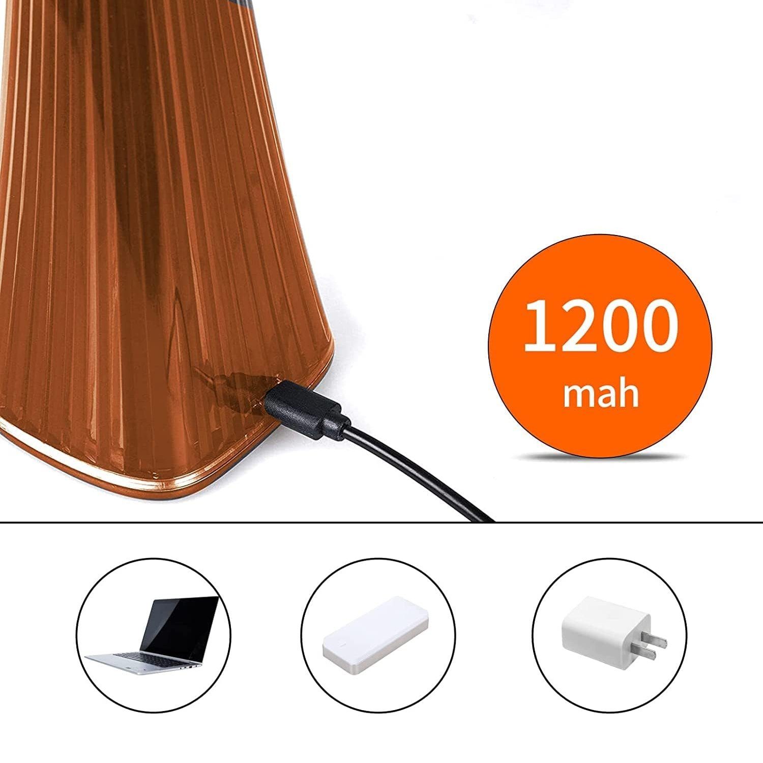 Bedee LED Nachttischlampe LED Tischlampe Dimmbar Tischleuchte Modern mit 3 Helligkeitsstufen USB, Tischlampen, LED fest integriert, Warmweiß, Touch Dimmbar mit Akku Tischleuchte Innen/Aussen Beleuchtung