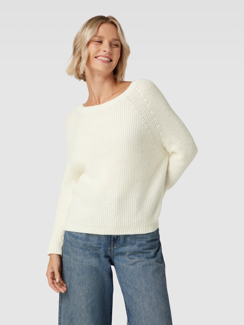 Strickpullover mit Rundhalsausschnitt Modell 'XENO' in ecru