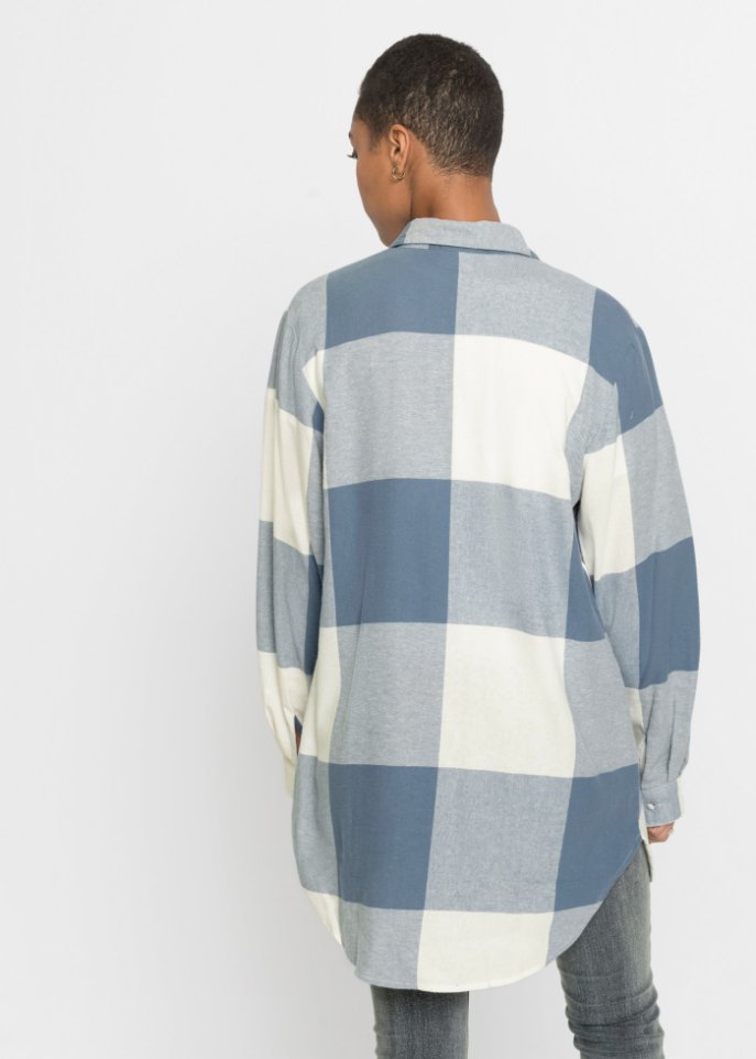 Flanellbluse mit graphischem Muster