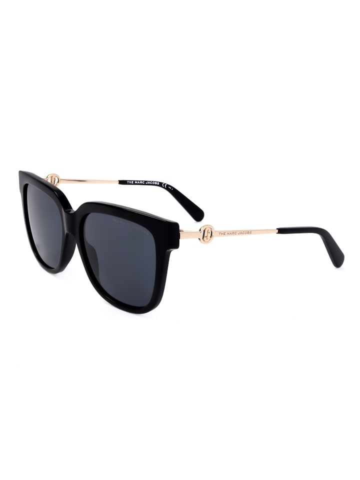 Marc Jacobs Damen-Sonnenbrille in Schwarz-Gold/ Dunkelblau günstig kaufen 55