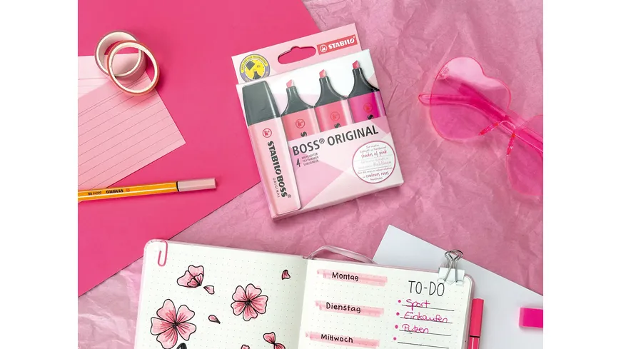 STABILO BOSS ORIGINAL Textmarker Shades of Pink 4er Pack