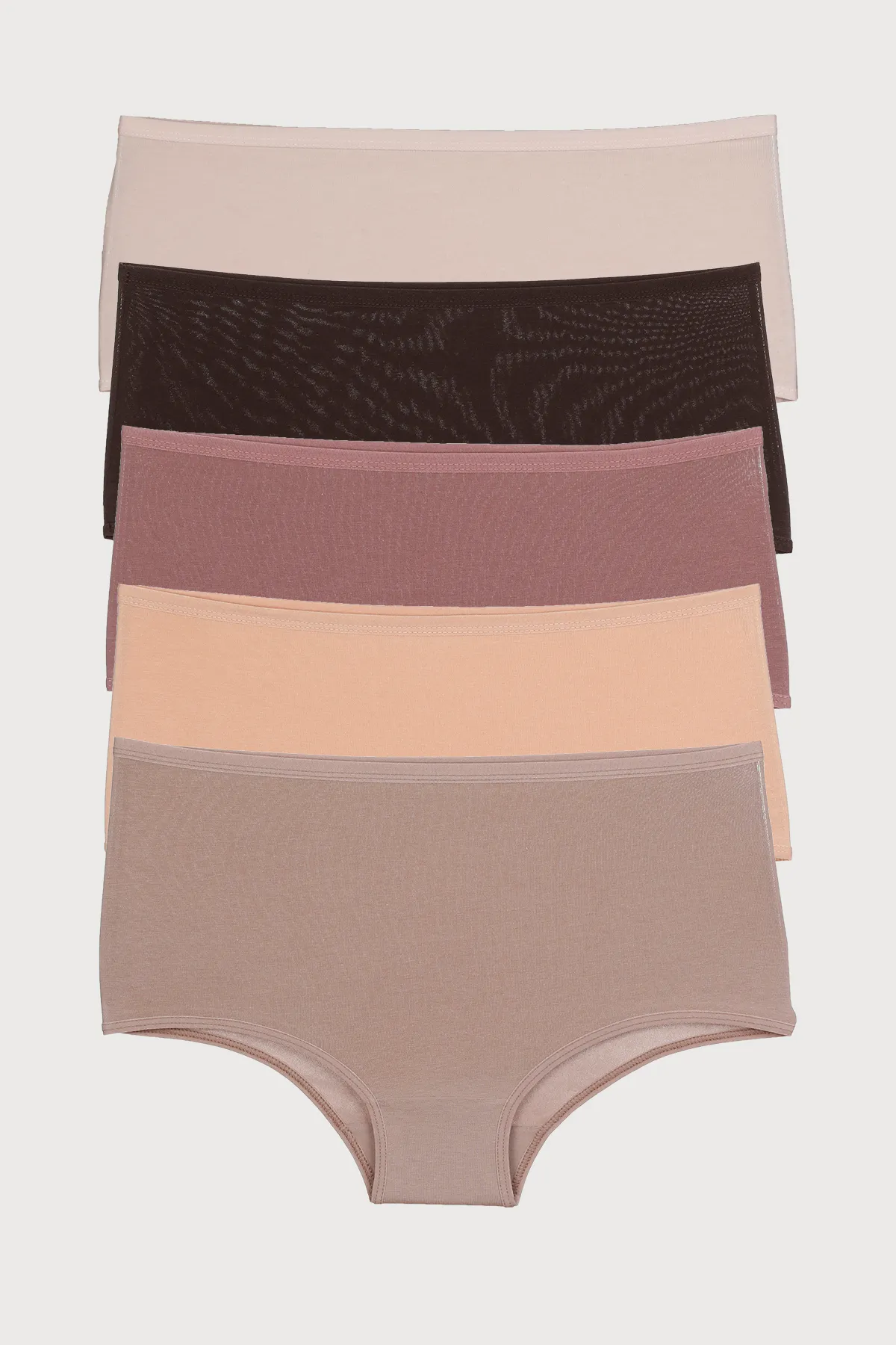 Nicoletta  Damen Slips 5er Pack Hohe Taille MINK