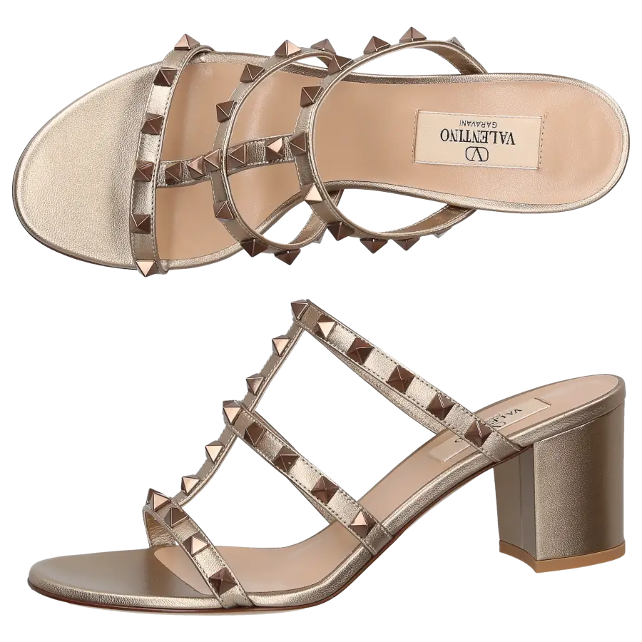 Valentino Garavani - Sandalen ROCKSTUD Kalbsleder - bronze