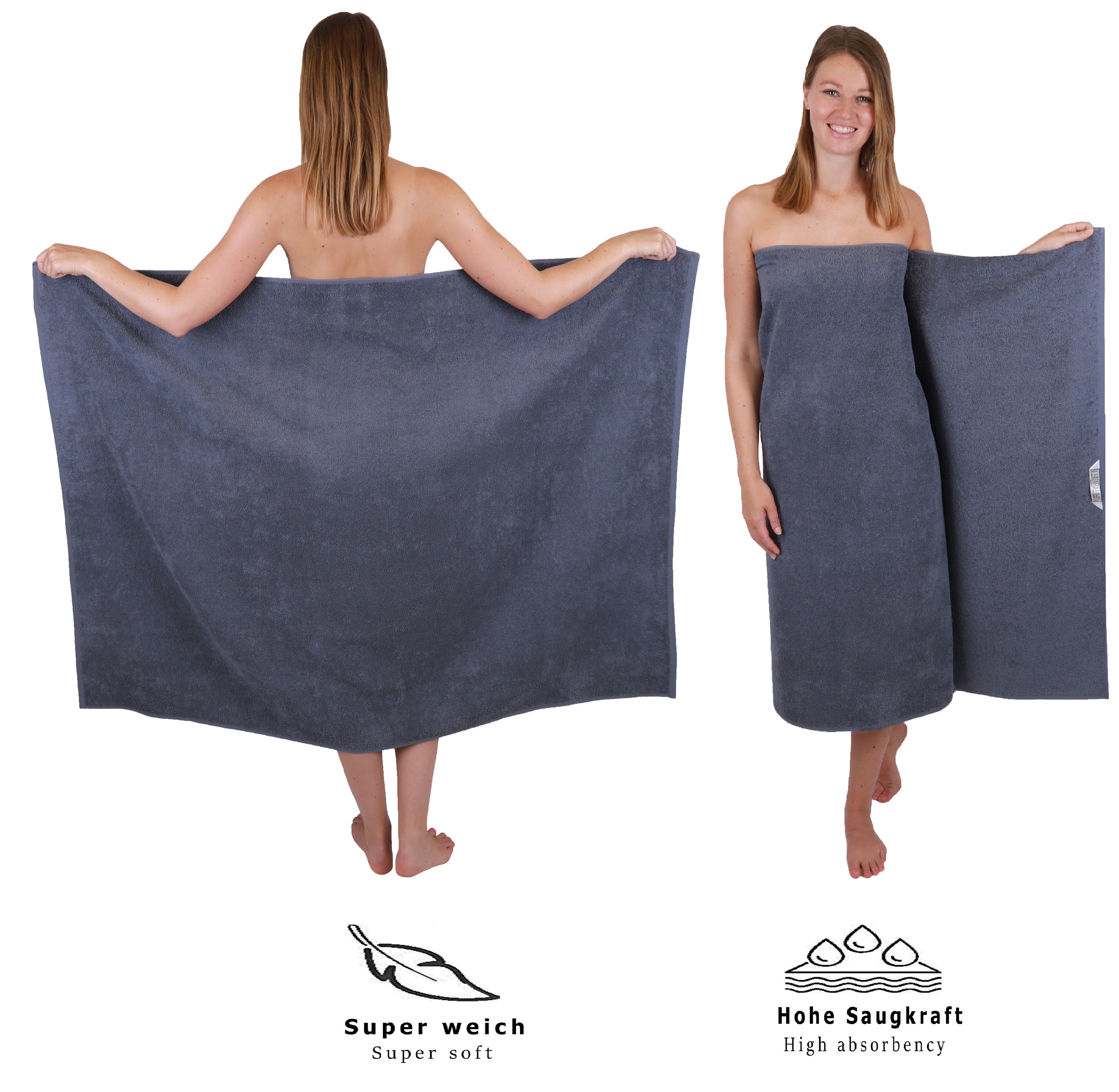 Betz Badetuch 2 Stück Maxi Duschtücher XXL Berlin Größe 100x150cm, 100% Baumwolle