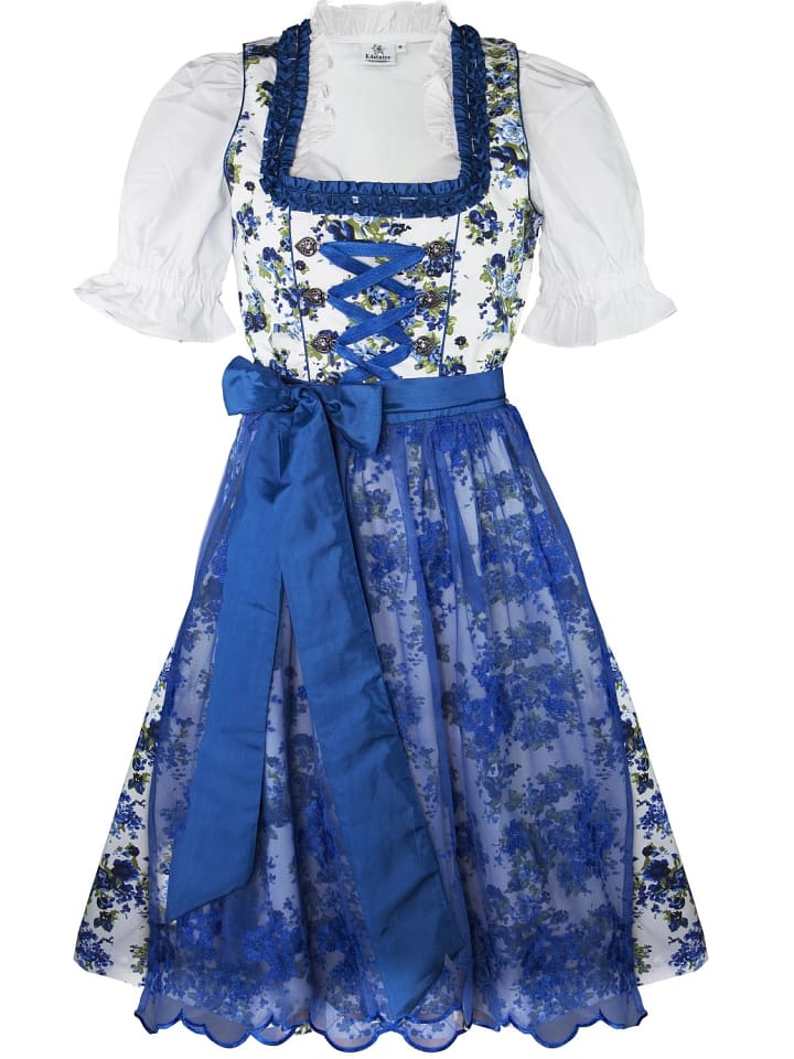 Edelnice Midi Dirndl 2-teilig Estefania in blau günstig kaufen
