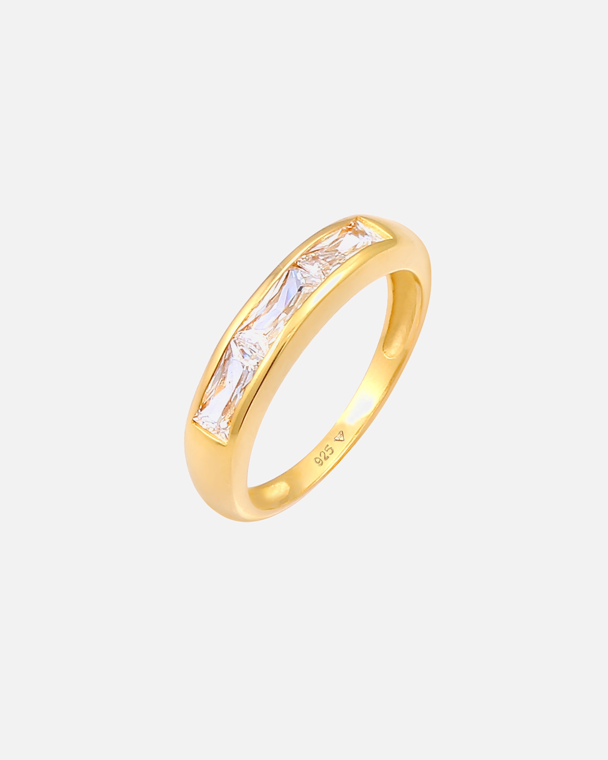 Elli Funkelnder Damenring mit Zirkonia-Kristallen aus 925er Sterlingsilber und vergoldet