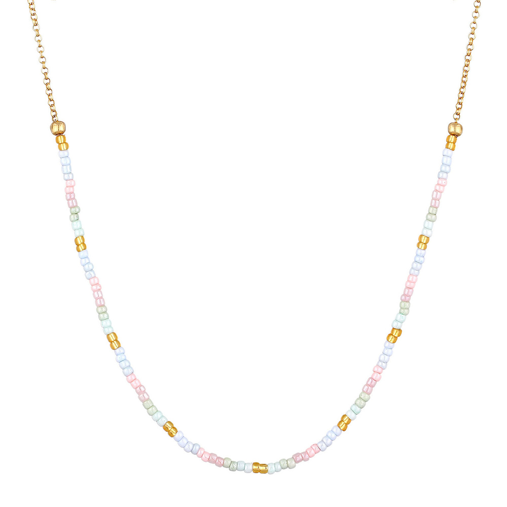 Elli Elli Collier Enfants Beads boules pastel en argent sterling 925 plaqué or collier