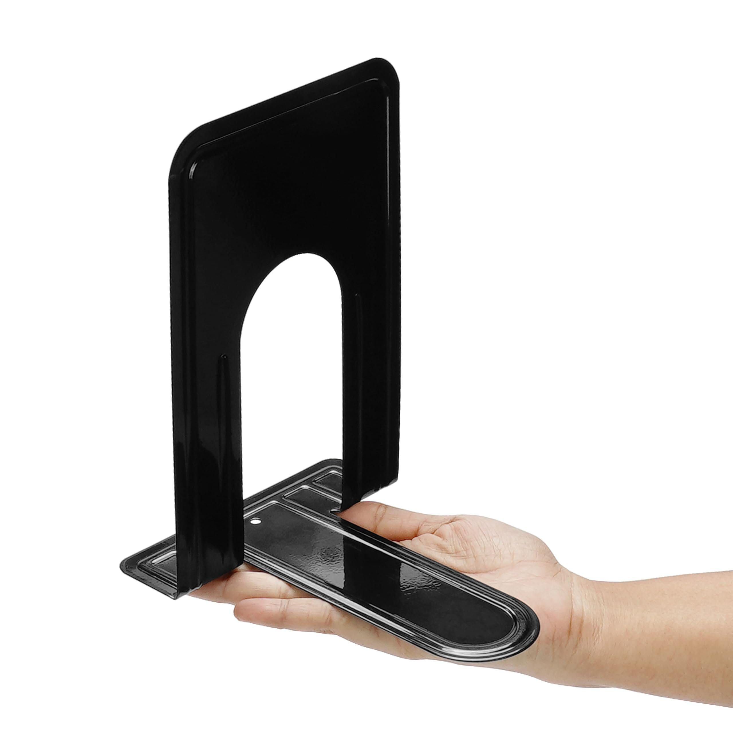 Belle Vous Zeitungsständer Metallische Schwarze Rutschfeste Buchstützen für Bücher und DVDs, Metal Black Anti-Slip Bookends for Books and DVDs
