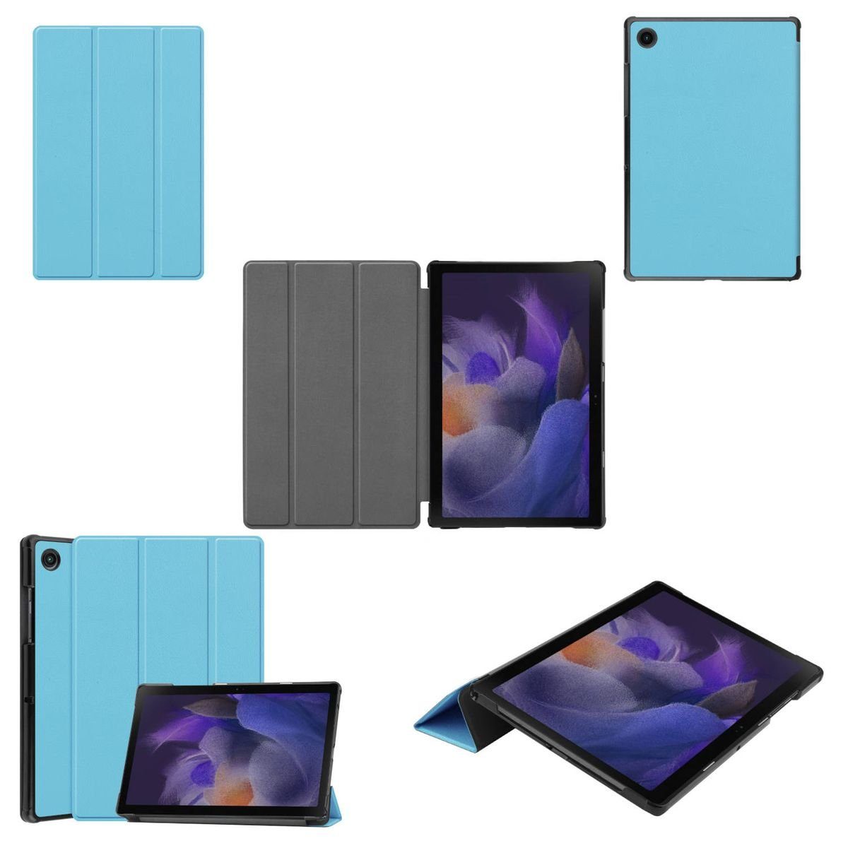 Wigento Tablet-Hülle Für Samsung Galaxy Tab A8 2021 X205 X200 Tablet Tasche 3 folt Wake UP Smart Cover Etuis Schutz Case