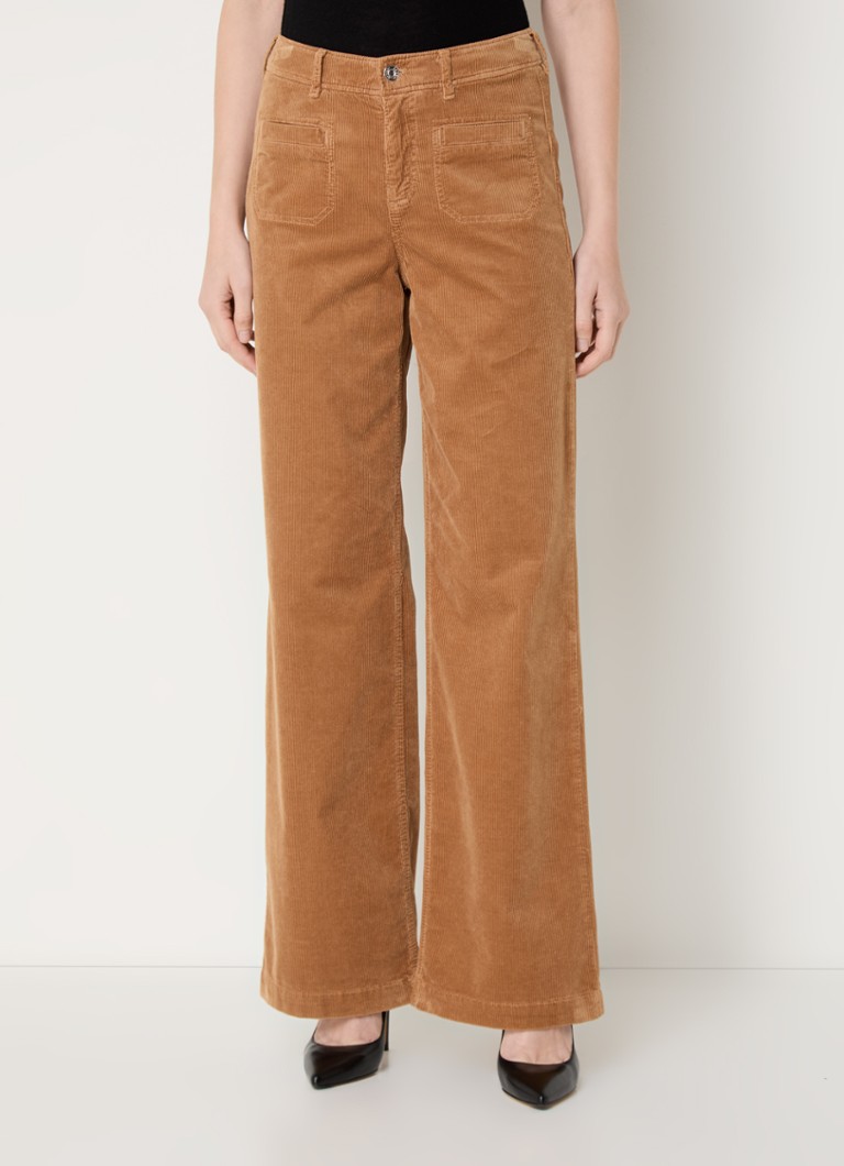 Gardeur High waist flared fit trousers made of corduroy