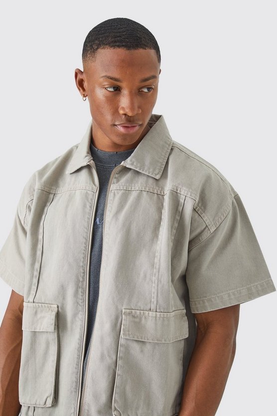 Short Sleeve Twill 3d Pocket Shirt
