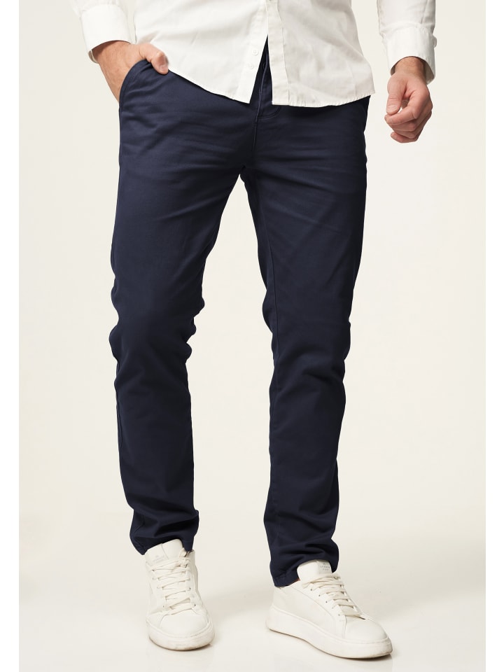 DAILY COTTON Chinohose - DCPROVO Chino Hose Elastische Jeans Stoffhose Slim-Fit in Navy günstig kaufen
