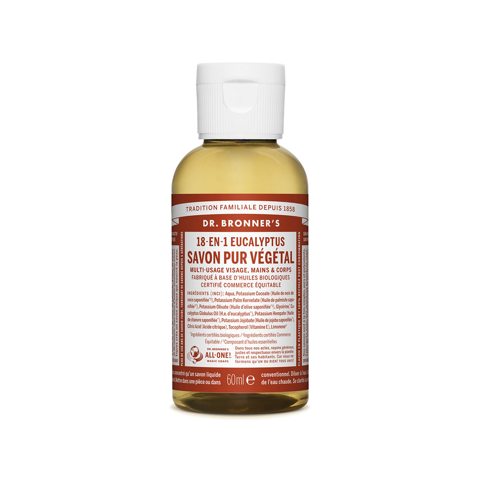 Dr Bronner's Dr Bronner's - Savon liquide Eucalyptus- 60ml Savon liquide
