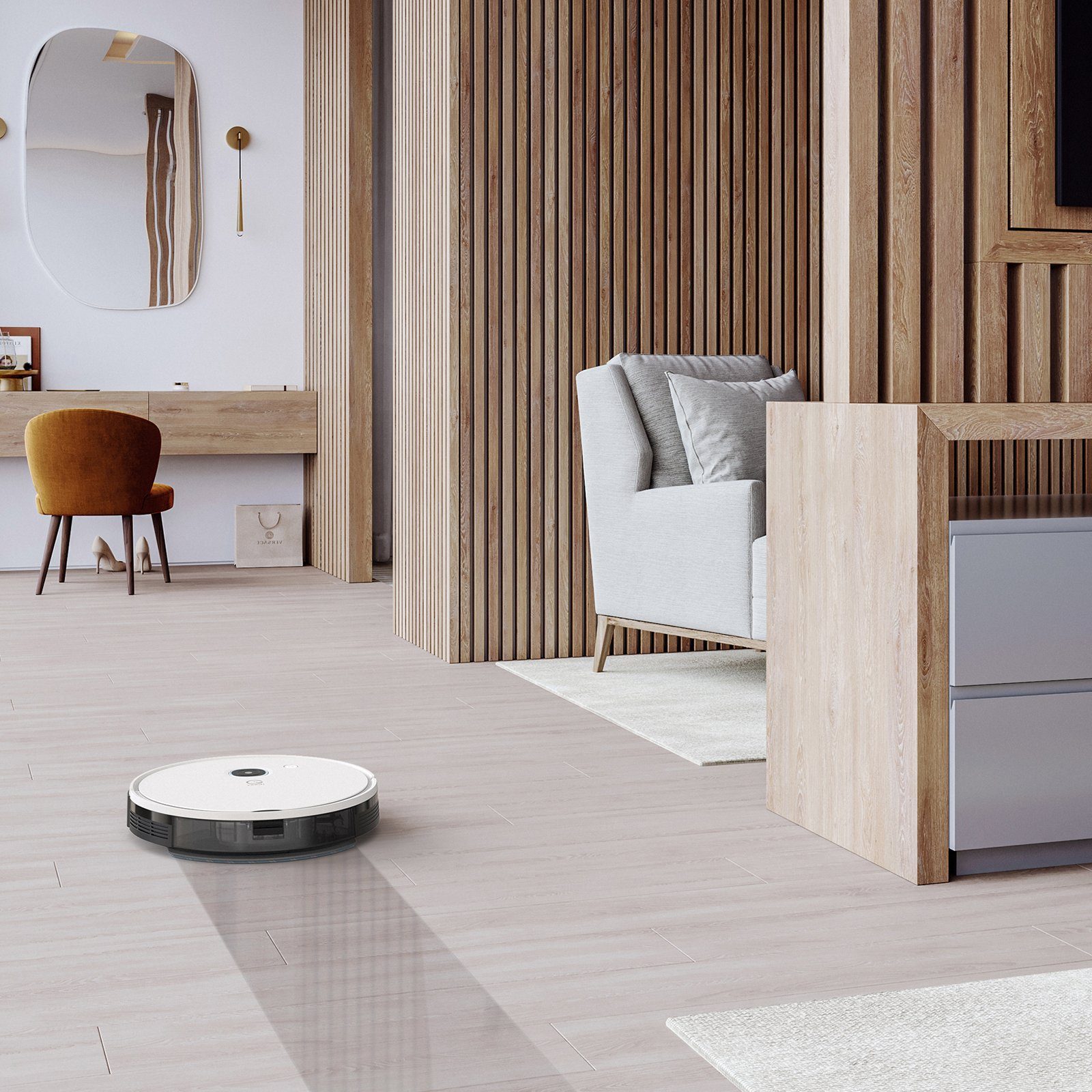 YEEDI Nass-Trocken-Saugroboter aus ECOVACS, Vac Station, mit Absaugstation, 3-in-1-Funktion, 69,00 W, beutellos, 200 min Laufzeit, 3000 Pa Saugleistung, Raumkarte, Teppicherkennung