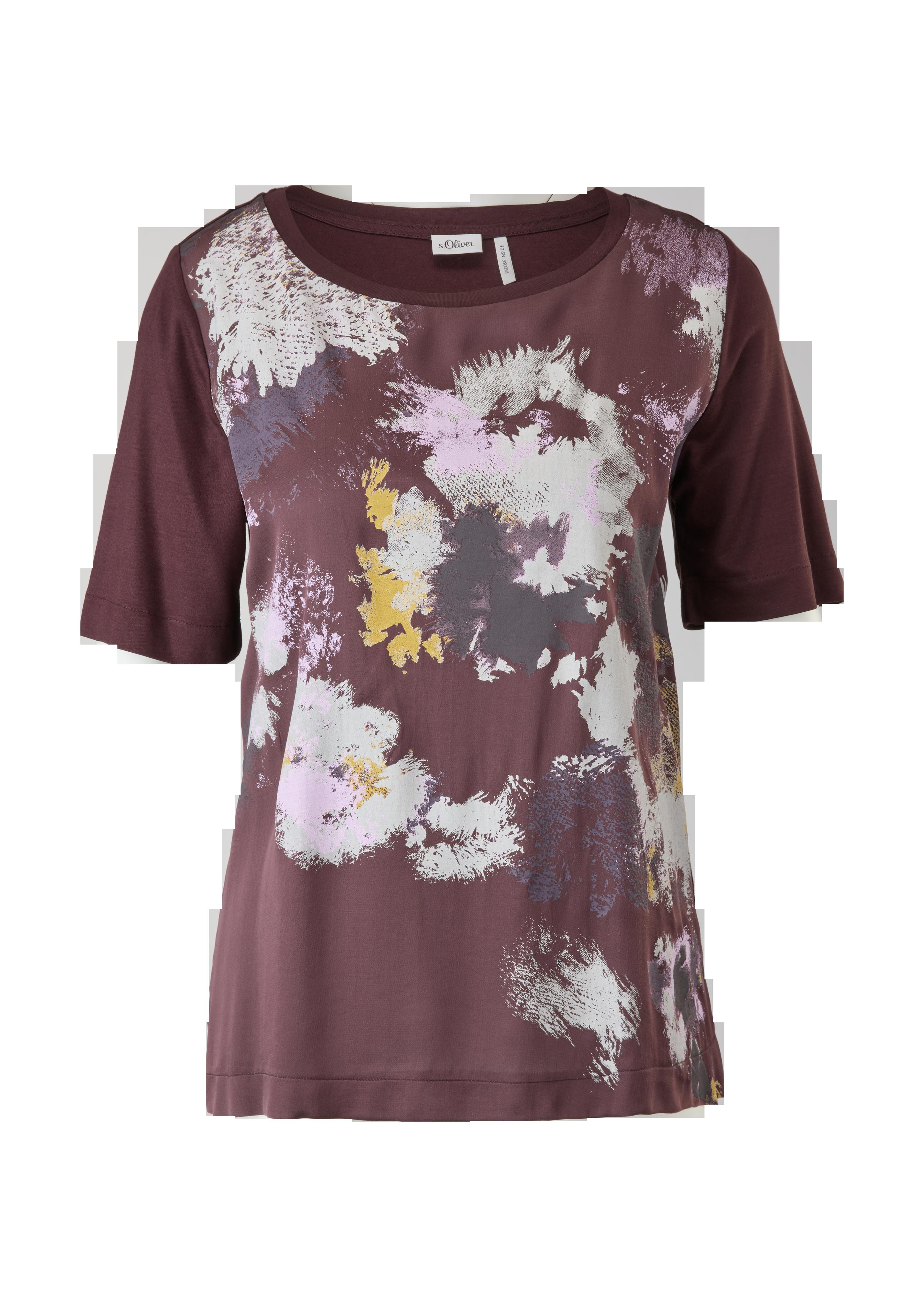 T-Shirt mit bedruckter Satinfront  2121917-47D0