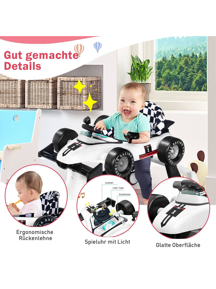 COSTWAY 4 in 1 Lauflernwagen in Weiß günstig kaufen 75 cm