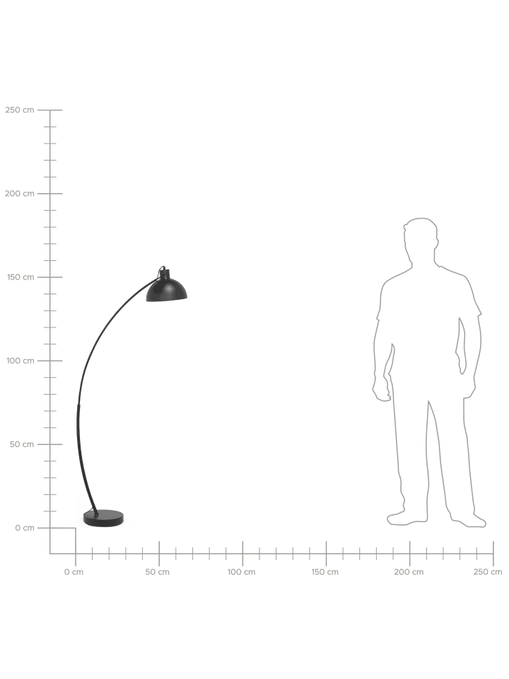 Beliani Stehleuchten DINTEL in Schwarz - (W) 25 x (H) 155 x (L) 25 cm günstig kaufen onesize