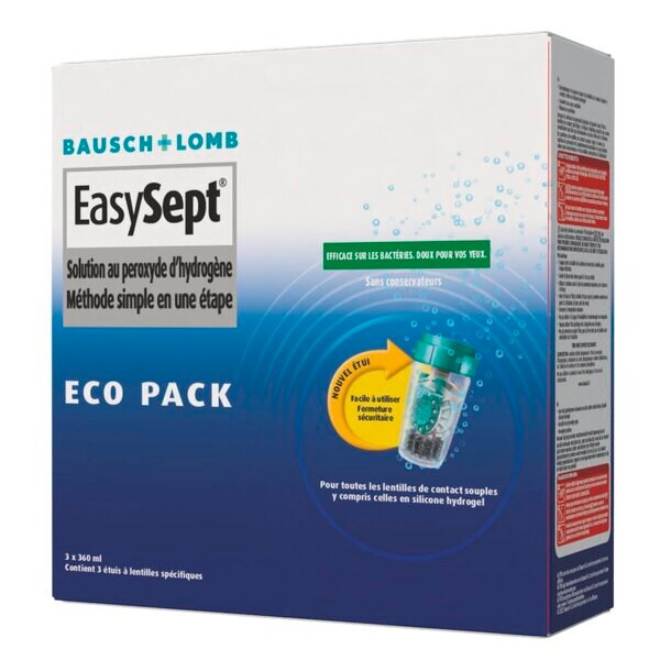 Bausch Lomb EasySept -peroksidiliuos piilolinssien hoitoon, lääkinnällinen laite - 3 x 360 ml
