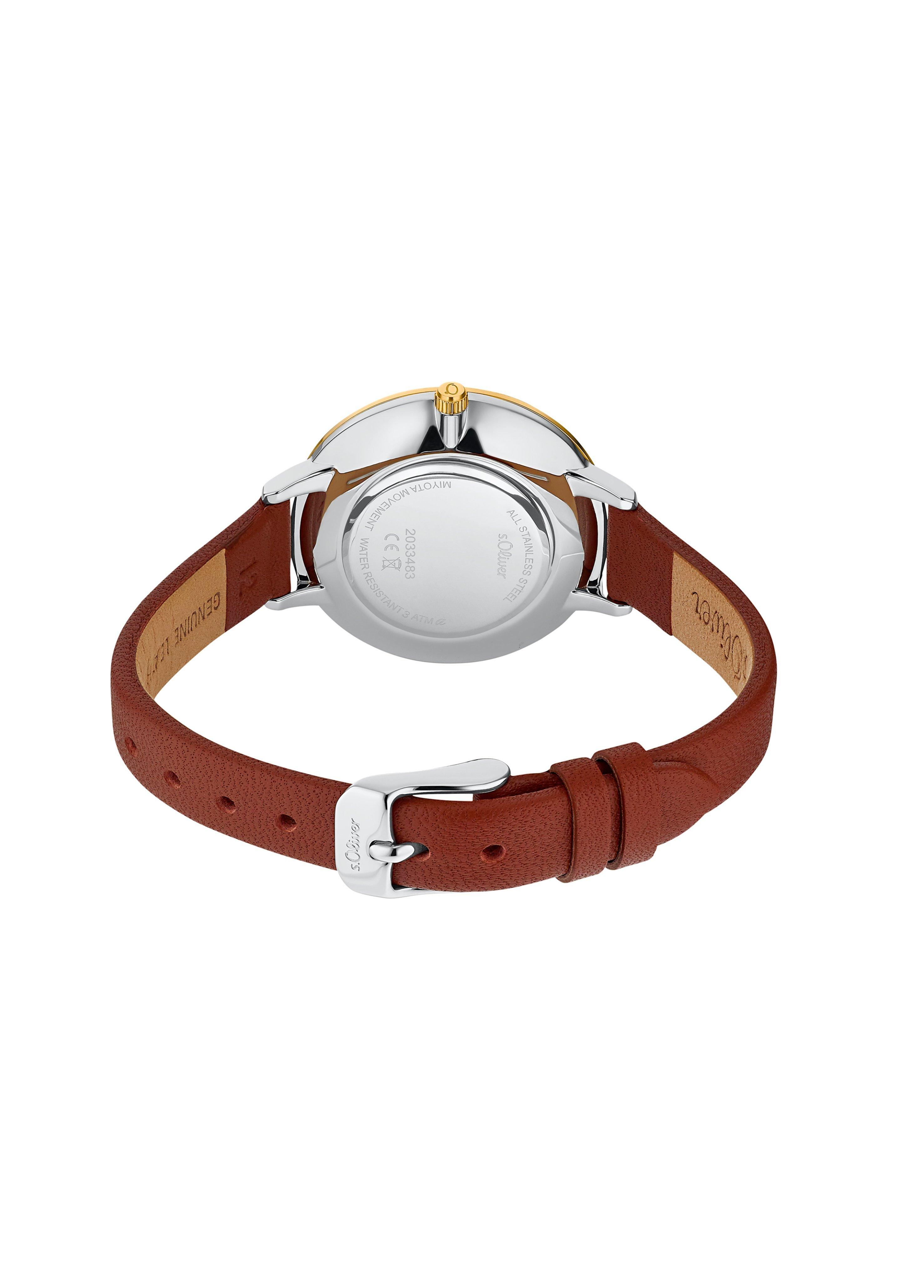 Klassische Armbanduhr mit Lederband  6006332-89B0