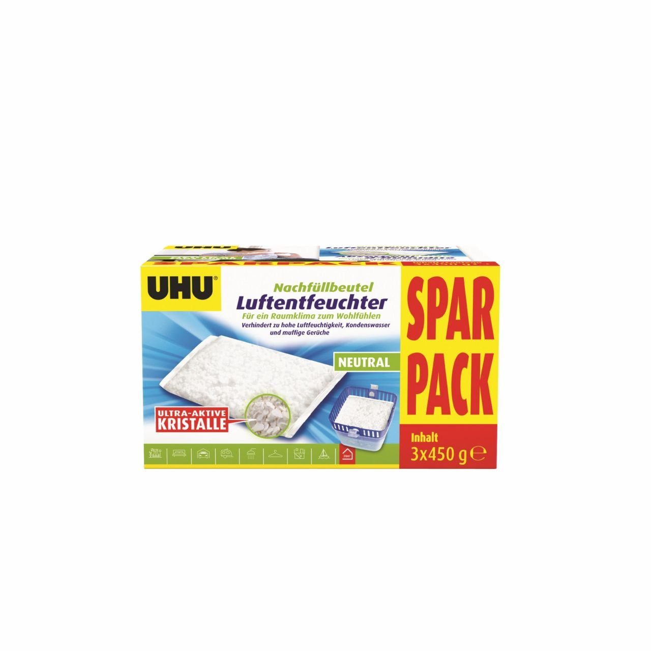 UHU Luftentfeuchter UHU Luftentfeuchter Nachfüllbeutel Sparpack, 3 x