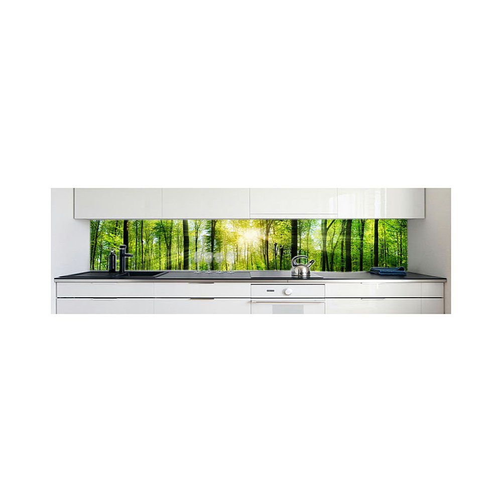 DRUCK-EXPERT Küchenrückwand Küchenrückwand Waldlichtung Premium Hart-PVC 0,4 mm selbstklebend