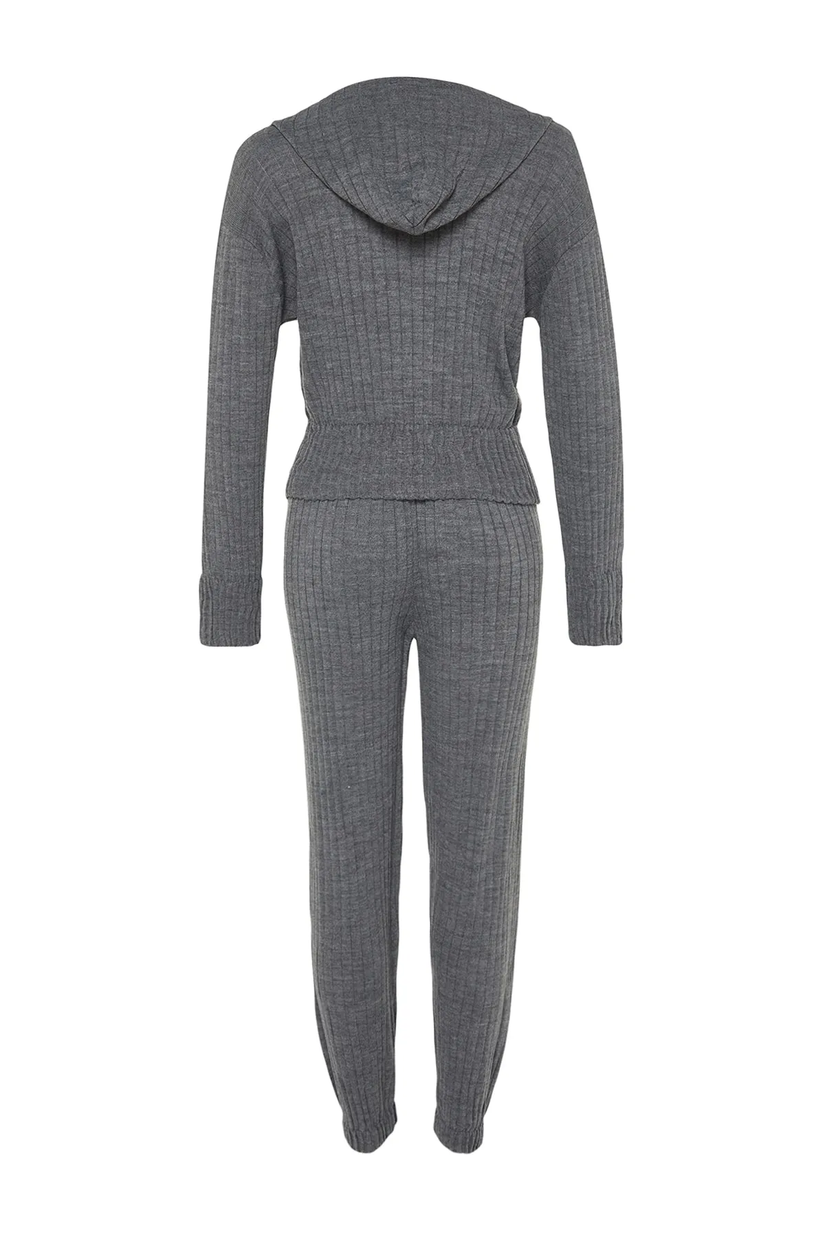 Trendyol Collection  Anthrazitfarbenes Strickoberteil und -unterteil mit Kapuze TWOAW22AU0044