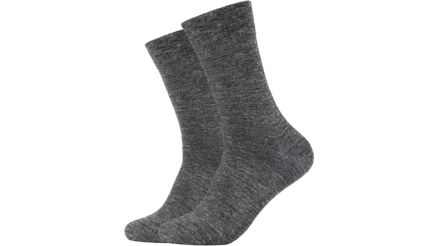 camano Unisex Socken Wolle 2er Pack light grey