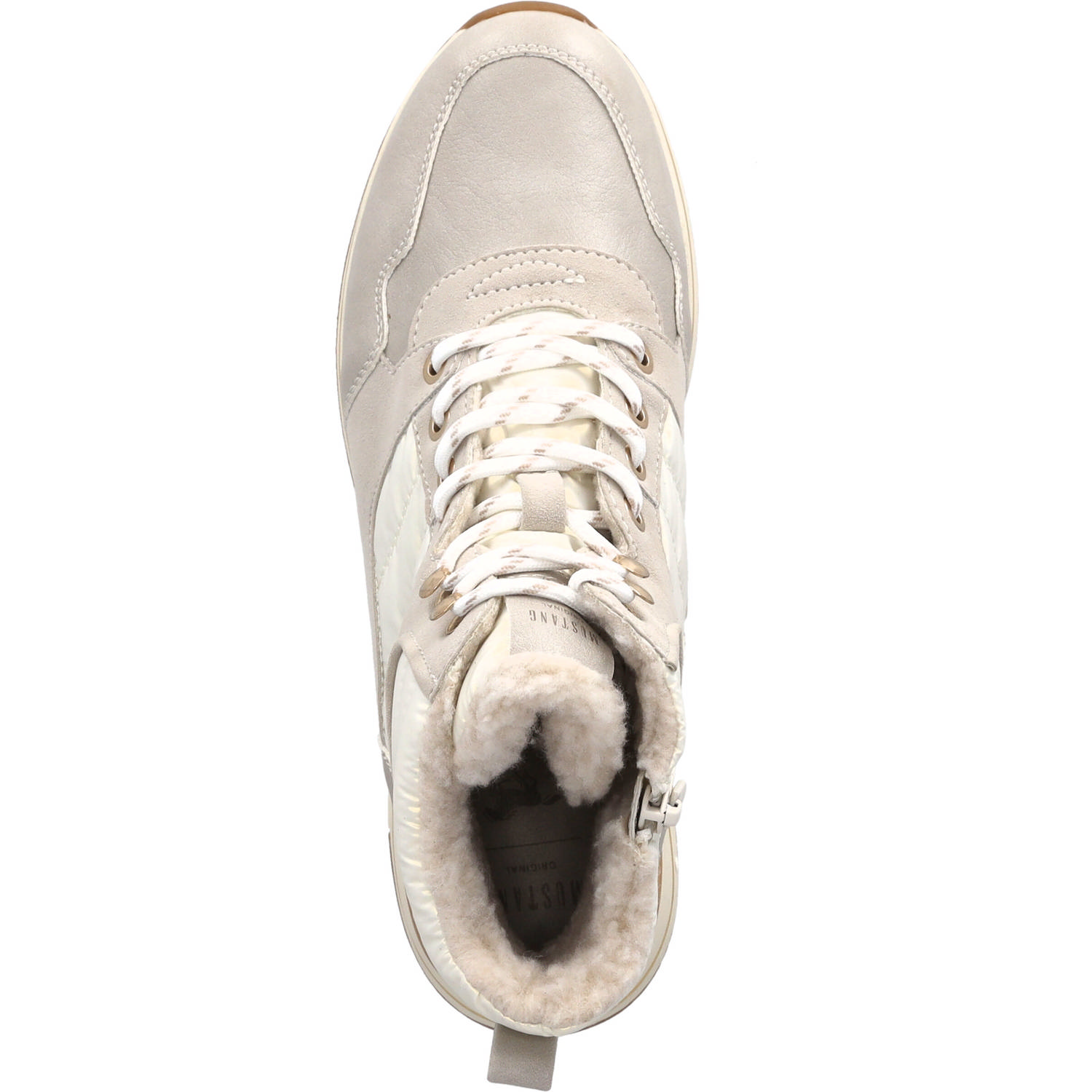 Mustang 1480602, Schnürstiefel, Damen, Beige (Taupe/Gold/Weiß)