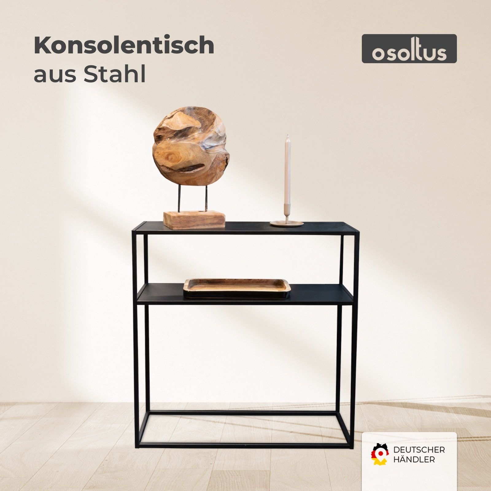 osoltus Raumteiler osoltus cube Industrie Stil Konsolentisch Konsole Stahl schwarz