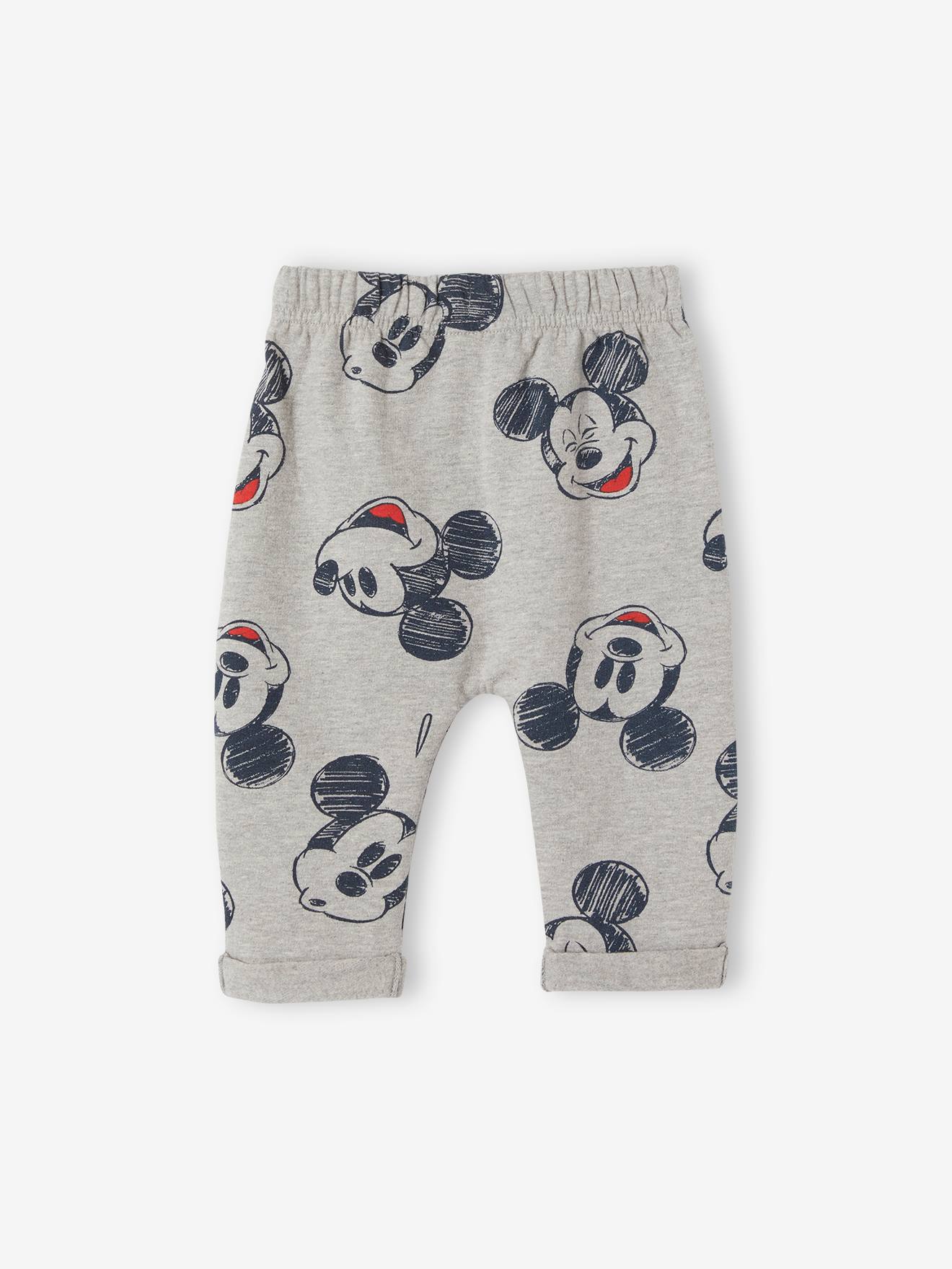 Pantalon forme sarouel Mickey® bébé gris moyen uni avec decor