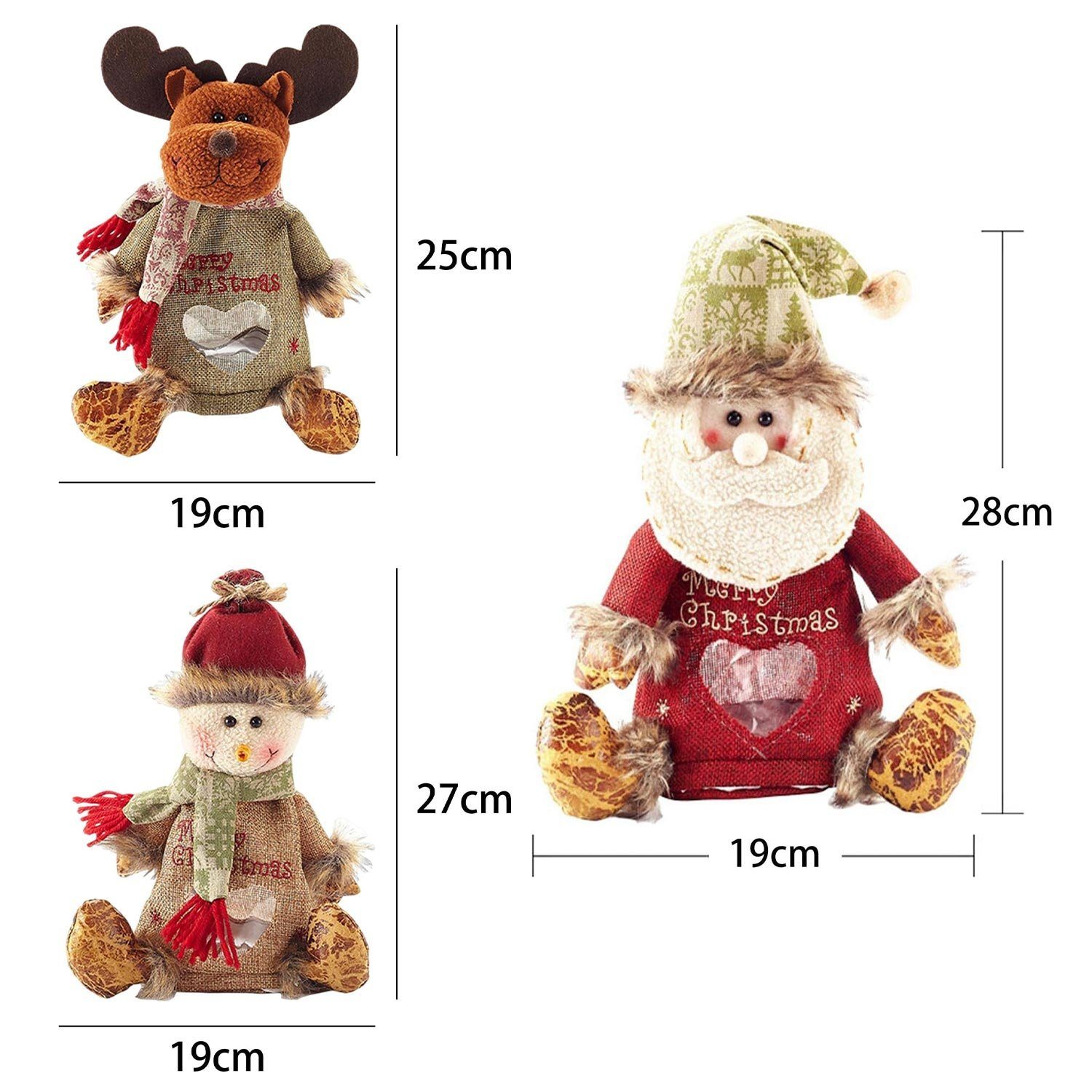 TOPMELON Aufbewahrungstasche 3-St Weihnachts-Leckerli-Beutel Apfeltüten