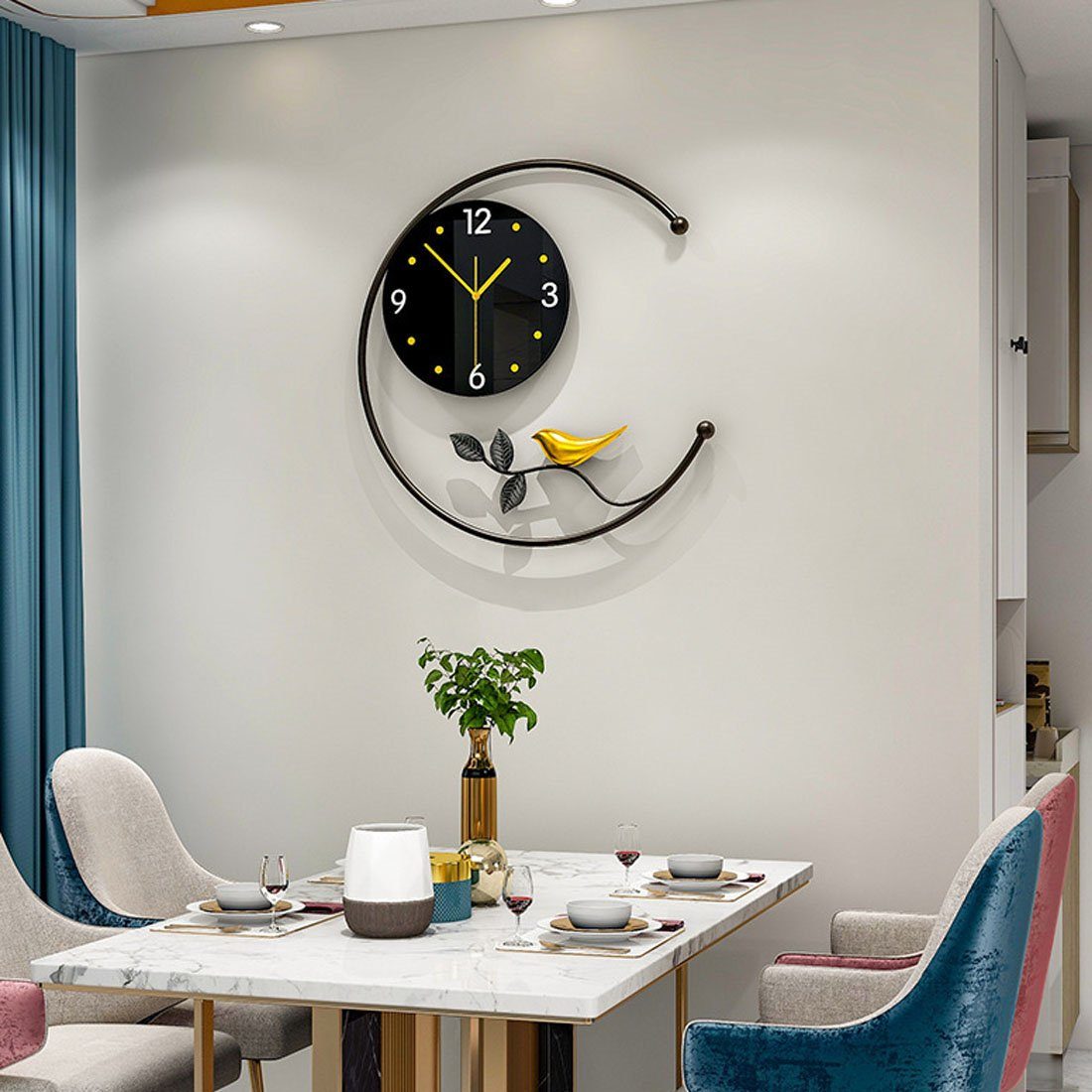 DÖRÖY Wanduhr 45cm Moderne kreative einfache Wanduhr, stille Wanduhr, dekorative Uhr