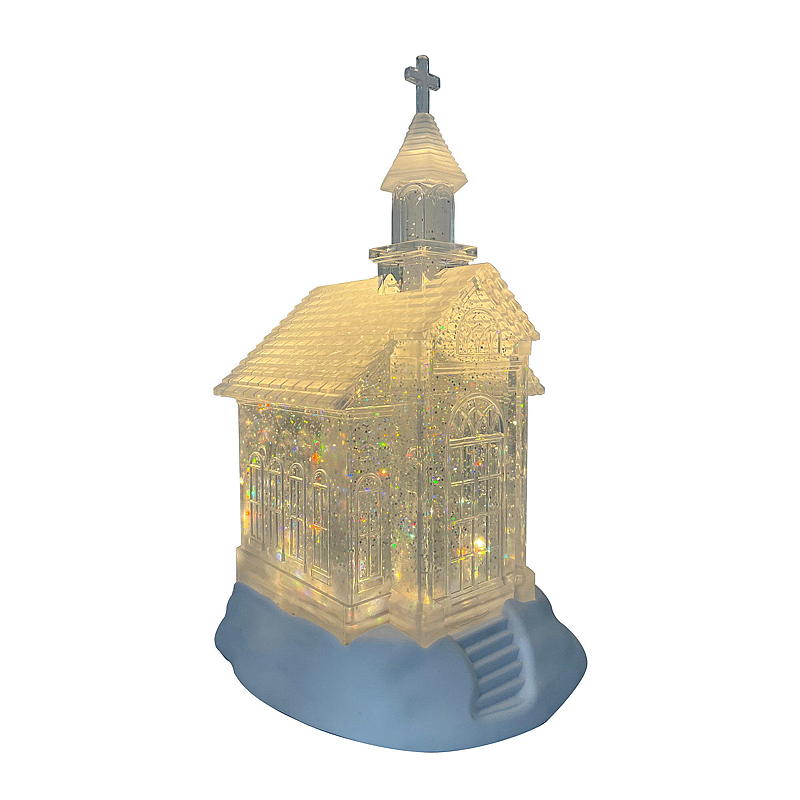 Home Snøkirke m/lys, 15x17x27 cm