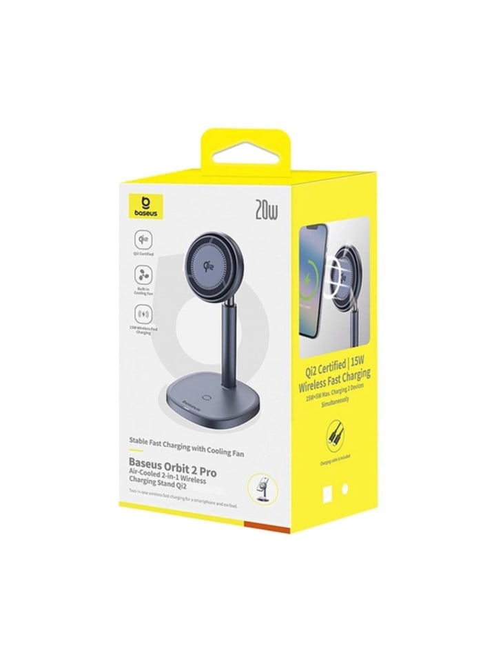 Baseus Baseus Orbit 2 Pro MagSafe Qi2 20W 2 in 1 Induktives Ladegerät in Grau günstig kaufen onesize