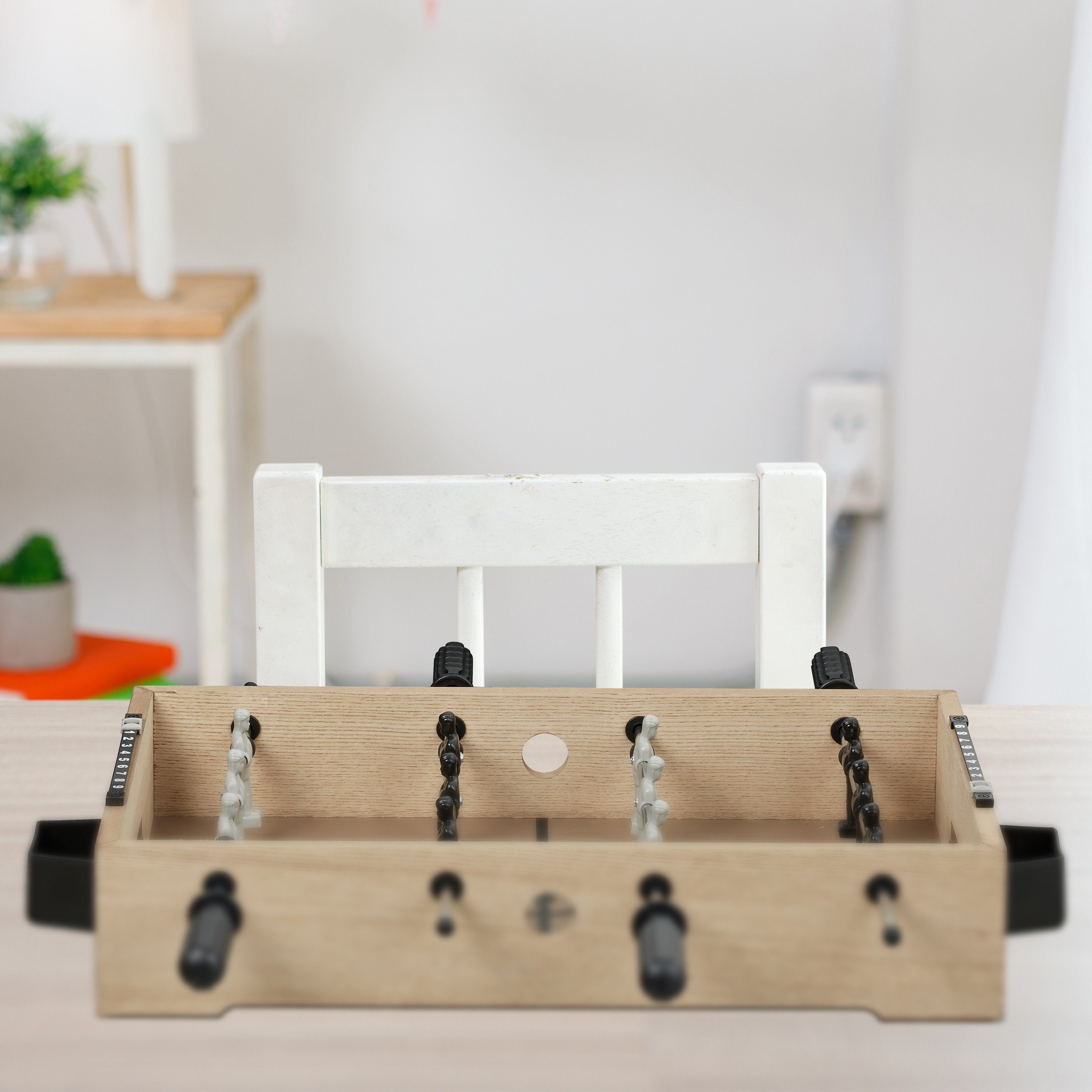 relaxdays Mini-Tischkicker Tischkicker in Holzoptik