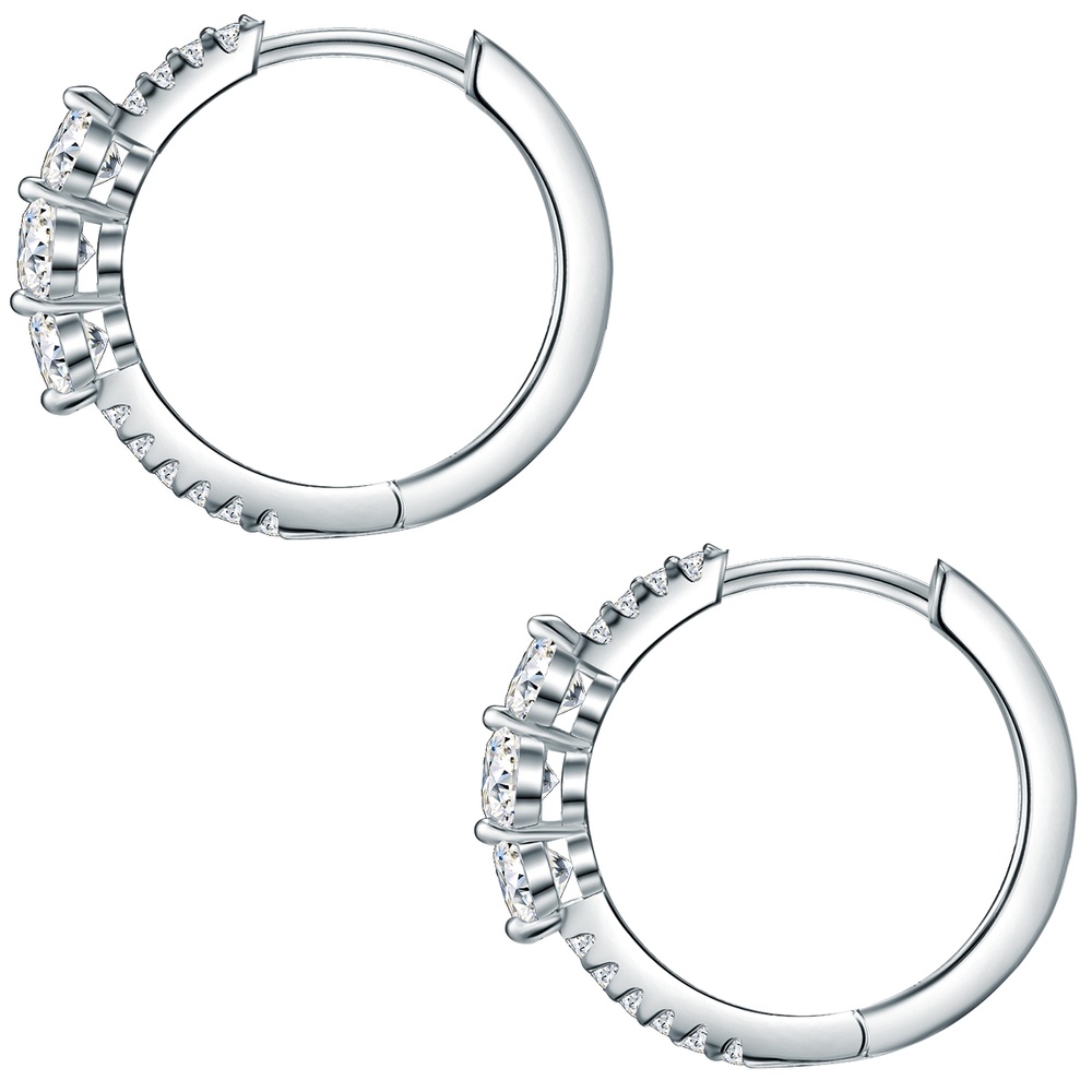 Trilani Créoles en argent Argent sterling Oxyde de zirconium (CZ) en Argent Boucles d'oreilles