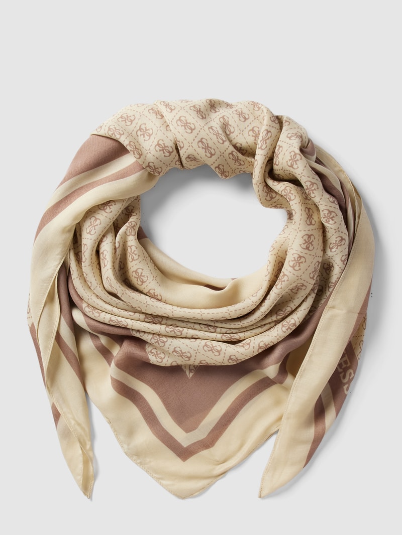Schal mit Logo-Muster in beige