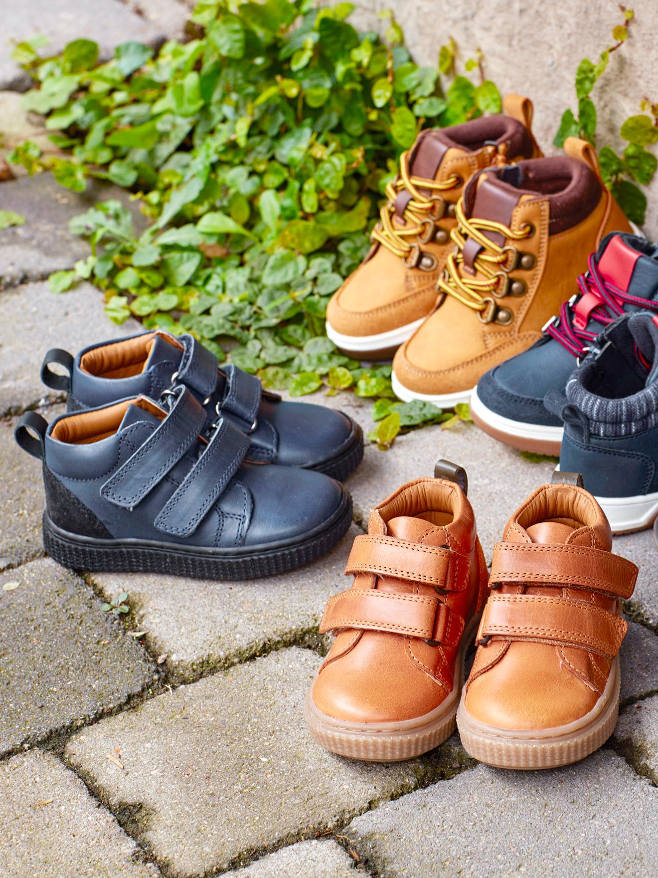 Vertbaudet Jungen Baby Boots, Klettverschluss - karamell
