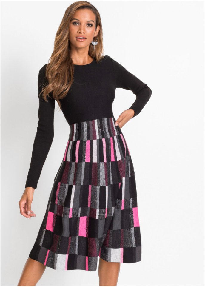 Strickkleid kariert