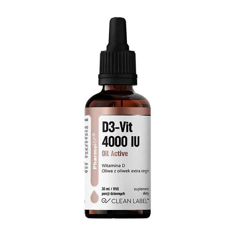 Aceite activo de vitamina D3 4000 UI de Pharmovit Clean Label, 30 ml